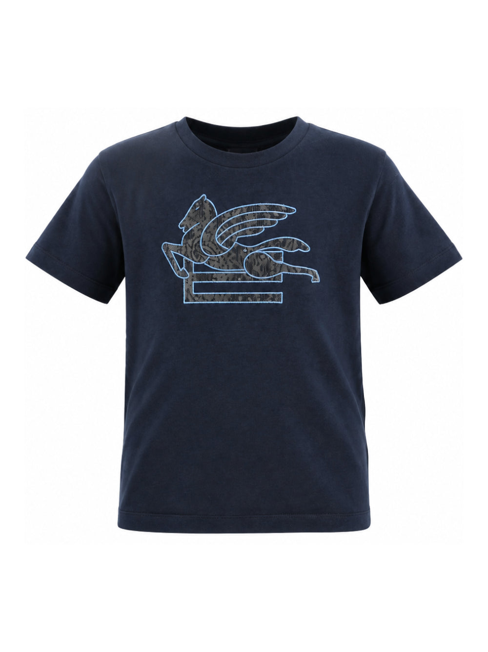 T-shirt per bambino Etro Kids blu con logo applicato GY8P81 Z3672 617 ETRO KIDS 