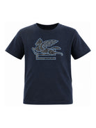 T-shirt per bambino Etro Kids blu con logo applicato GY8P81 Z3672 617 ETRO KIDS 