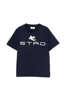 T-shirt per bambino Etro Kids blu navy con dettaglio logo GY8Q11 Z3672 617 ETRO KIDS 