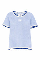 T-shirt per bambina Etro Kids blu con ricamo Pegaso sul davanti GY9A20 X0259 824 ETRO KIDS 