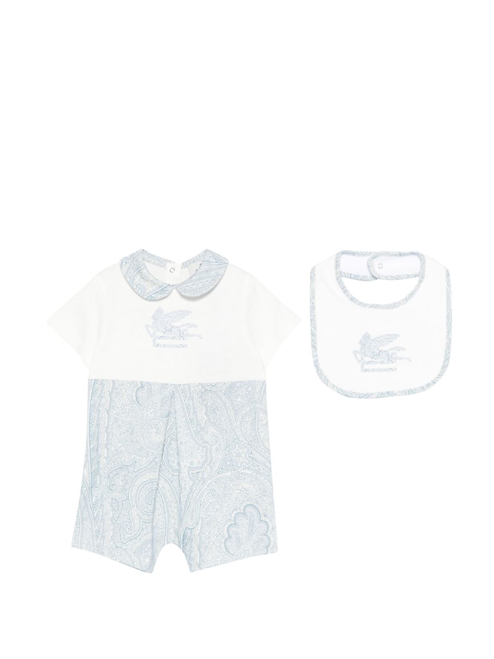 Tutina e bavaglino per neonato ETRO KIDS bianchi con stampa paisley (2 pezzi) GYB550 Z3771 602 ETRO KIDS 