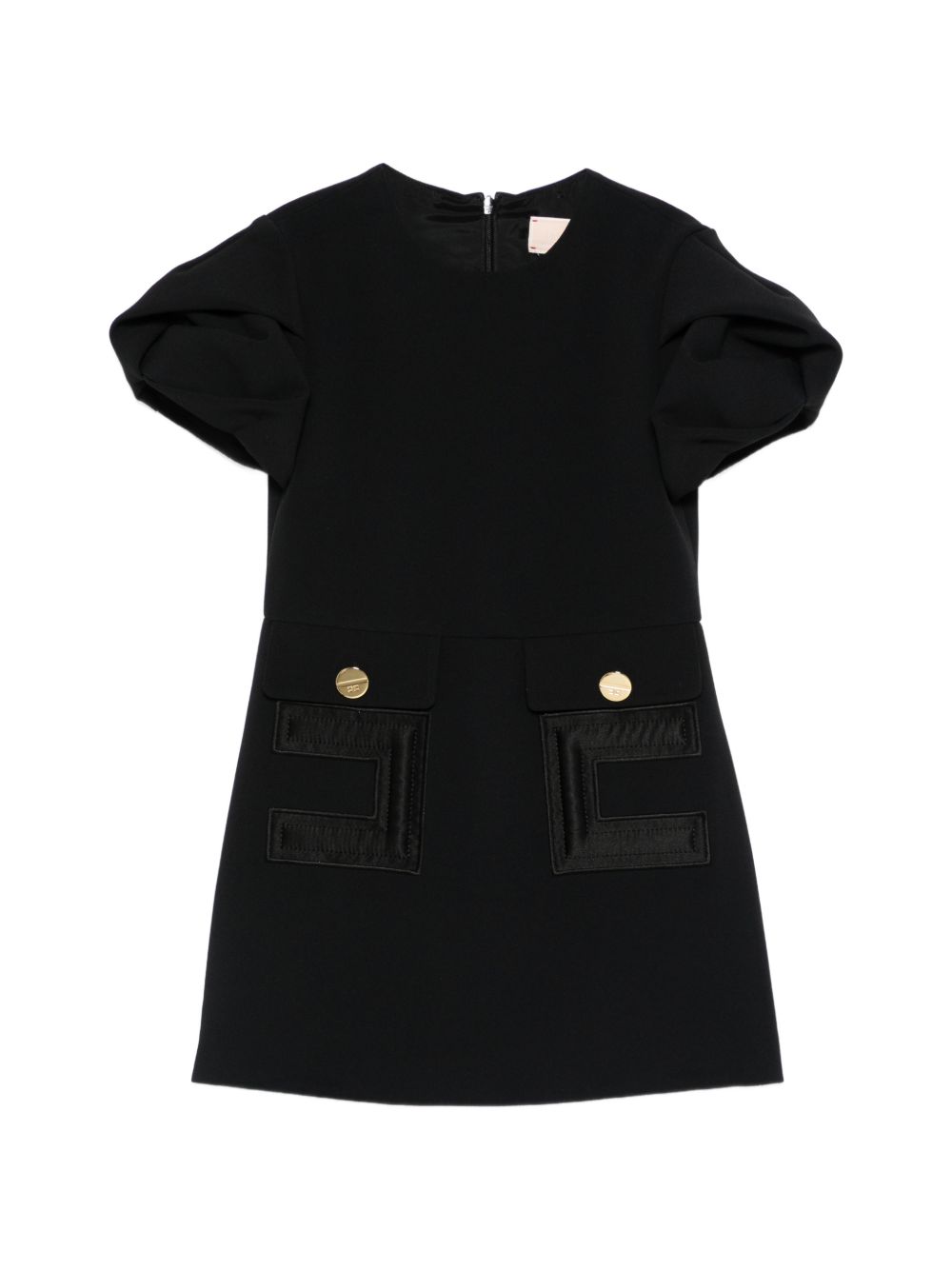 Abito per bambina Elisabetta Franchi La Mia Bambina nero con tasche a patta EFAB6460GA022 N000 ElISABETTA FRANCHI KIDS 