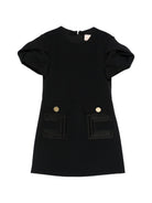 Abito per bambina Elisabetta Franchi La Mia Bambina nero con tasche a patta EFAB6460GA022 N000 ElISABETTA FRANCHI KIDS 
