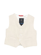 Gilet per neonato Fay Kids beige con logo ricamato tono su tono FY2542 I0318 109 FAY KIDS 