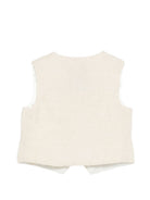 Gilet per neonato Fay Kids beige con logo ricamato tono su tono FY2542 I0318 109 FAY KIDS 