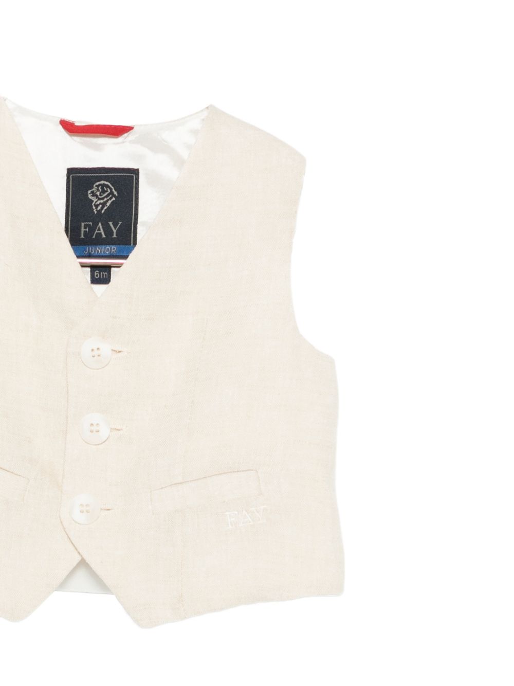 Gilet per neonato Fay Kids beige con logo ricamato tono su tono FY2542 I0318 109 FAY KIDS 