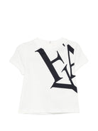 T-shirt per neonato Fay Kids bianca con stampa grafica con logo FY8501 Z3708 101BL FAY KIDS 