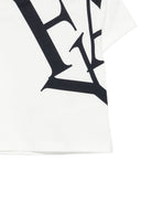 T-shirt per neonato Fay Kids bianca con stampa grafica con logo FY8501 Z3708 101BL FAY KIDS 