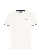 T-shirt per bambino Fay Kids bianca con logo ricamato sul davanti FY8P01 Z3708 101BL FAY KIDS 