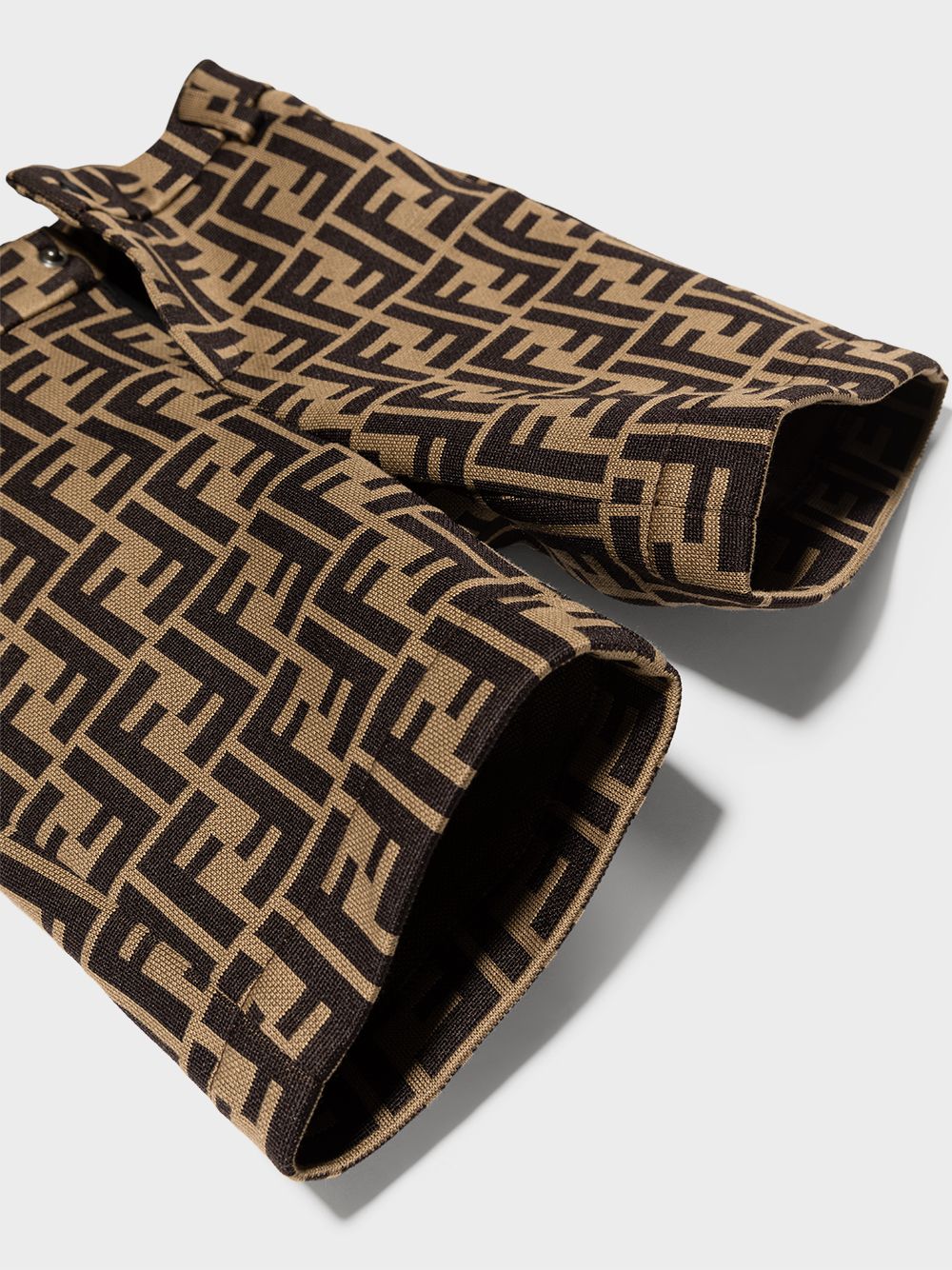 Shorts per neonato Fendi Kids marrone con logo FF BMF176 A6A6 F0E0ZX FENDI KIDS 