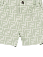 Shorts per neonato Fendi Kids verde con stampa monogramma FF all-over BMF266 AVW1 F1DS6 FENDI KIDS 
