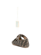 Scarpine primi passi per neonati Fendi Kids marrone con stampa logo FF all-over BUR574 AWKB F0HDP FENDI KIDS 