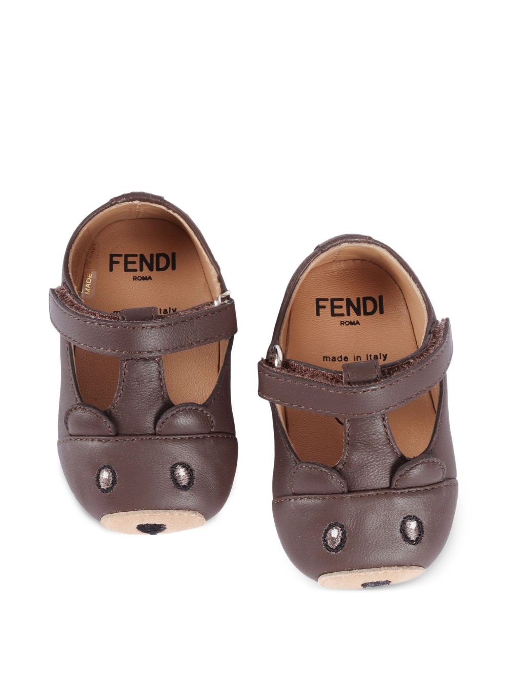 Sneakers per neonati Fendi Kids marroni con disegno Orso BUR574 XWK F1V9W FENDI KIDS 