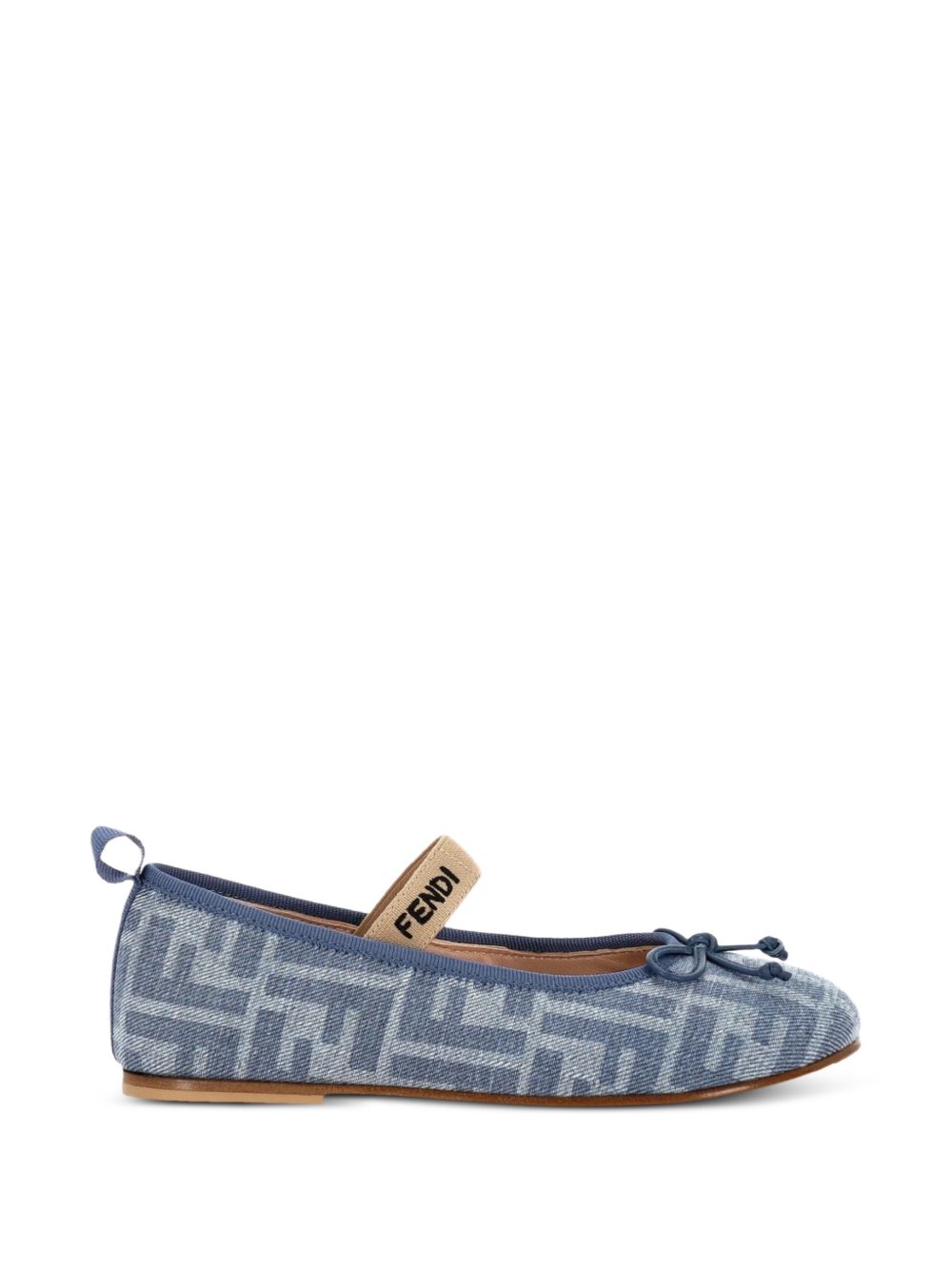 Ballerine per bambina Fendi Kids blu con effetto FF JFR376 AWKC F1V9L FENDI KIDS 