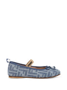Ballerine per bambina Fendi Kids blu con effetto FF JFR376 AWKC F1V9L FENDI KIDS 
