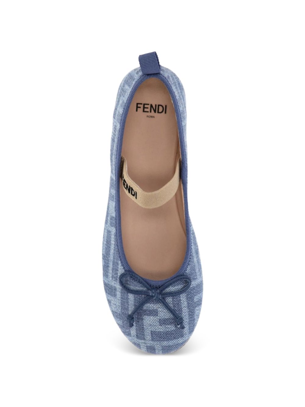 Ballerine per bambina Fendi Kids blu con effetto FF JFR376 AWKC F1V9L FENDI KIDS 