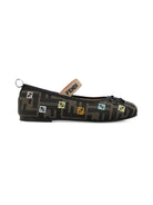 Ballerine per bambina Fendi Kids marrone con motivo FF JFR566 AWK2 F1HFI FENDI KIDS 