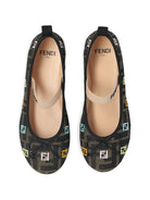 Ballerine per bambina Fendi Kids marrone con motivo FF JFR566 AWK2 F1HFI FENDI KIDS 