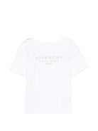 T-shirt per neonati Givenchy Kids bianca con logo sul davanti H31184 10P GIVENCHY KIDS 