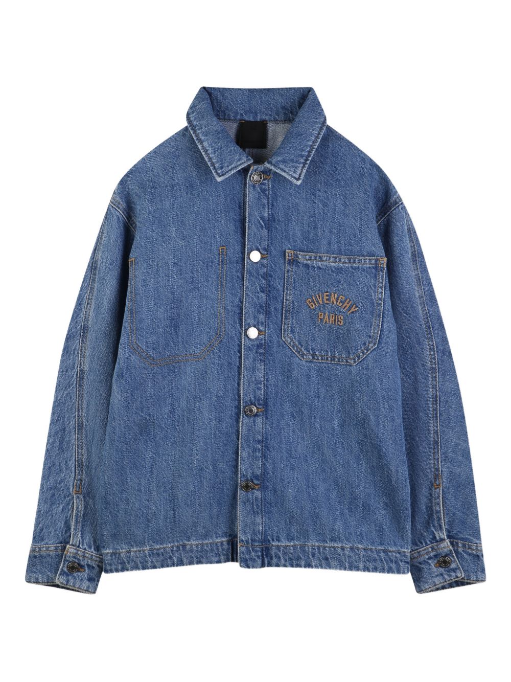 Camicia per bambino Givenchy Kids in denim con taschino e logo H31212 Z25 GIVENCHY KIDS 