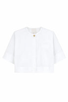 Camicia per bambina Givenchy Kids bianca a maniche corte con bottoni H31220 10P GIVENCHY KIDS 