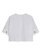 Camicia per bambina Givenchy Kids bianca a maniche corte con bottoni H31220 10P GIVENCHY KIDS 