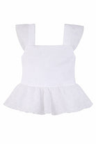 Top per bambina Givenchy Kids bianco con ricamo floreale in pizzo H31232 10P GIVENCHY KIDS 