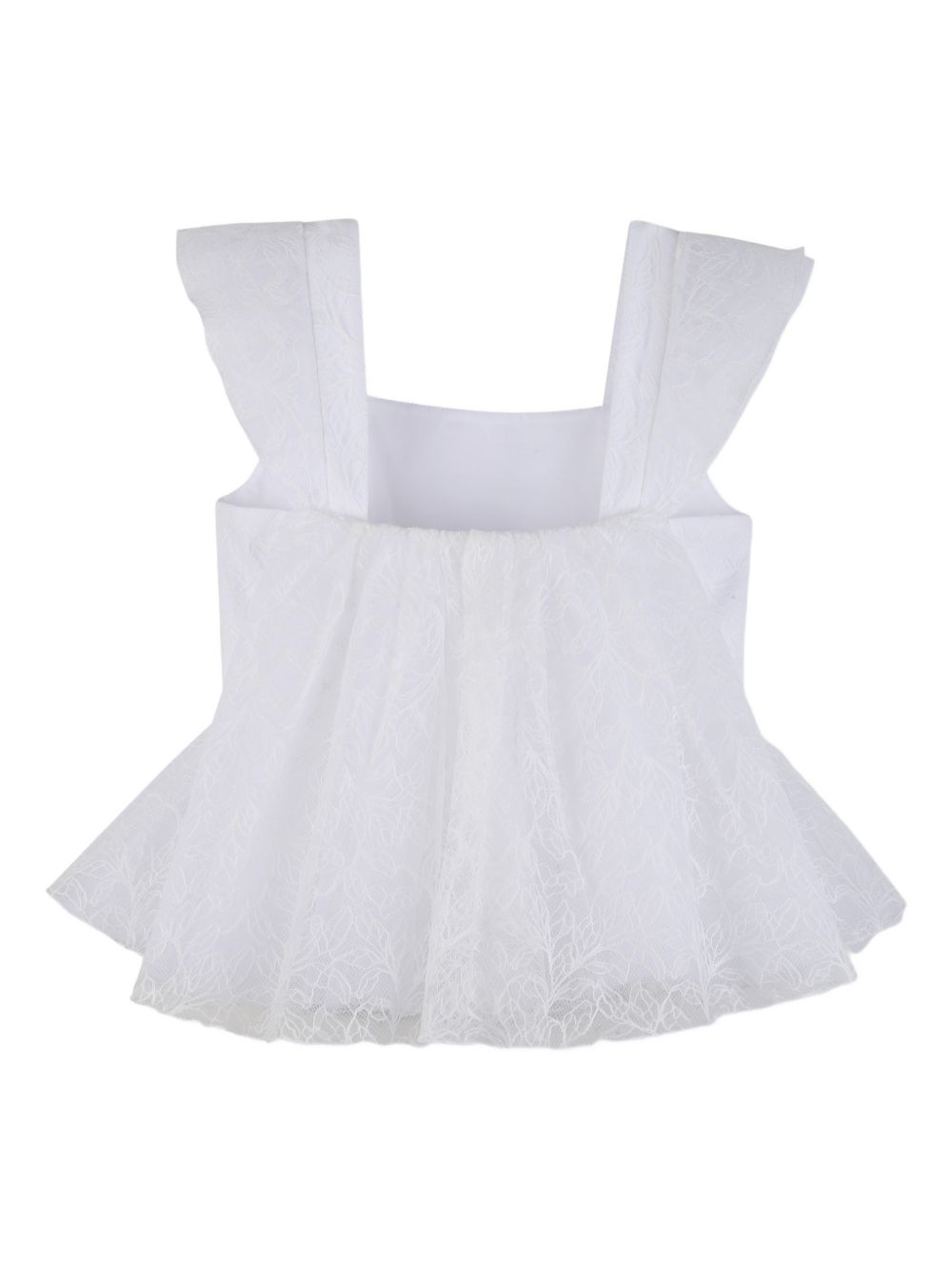 Top per bambina Givenchy Kids bianco con ricamo floreale in pizzo H31232 10P GIVENCHY KIDS 