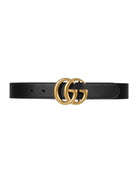 Cintura per bambini Gucci Kids nera con fibbia doppia G dorata 432707B960X 1000 GUCCI KIDS 