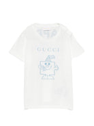 T-shirt per neonata Gucci Kids bianca con motivo Happy Birthday 834576XJHPI 9214 GUCCI KIDS 