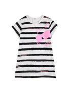 Abito per neonata Karl Lagerfeld Kids bianco con stampa Ikon Choupette Z31058 195 KARL LAGERFELD KIDS 