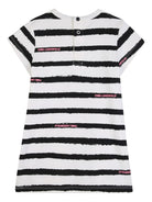 Abito per neonata Karl Lagerfeld Kids bianco con stampa Ikon Choupette Z31058 195 KARL LAGERFELD KIDS 