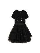 Abito per bambina karl Lagerfeld Kids nero con balze Z31142 09B KARL LAGERFELD KIDS 