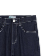 Pantaloni per bambino Kenzo Kids blu con cuciture a contrasto K61634 Z35 KENZO KIDS 