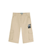Cargo corti per bambino Kenzo Kids beige con applicazione K61644 255 KENZO KIDS 