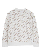 Felpa per bambino Kenzo Kids bianca con stampa logo all-over K61765 117 KENZO KIDS 