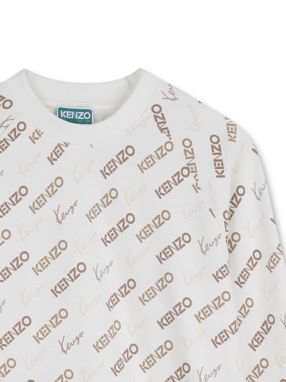Felpa per bambino Kenzo Kids bianca con stampa logo all-over K61765 117 KENZO KIDS 