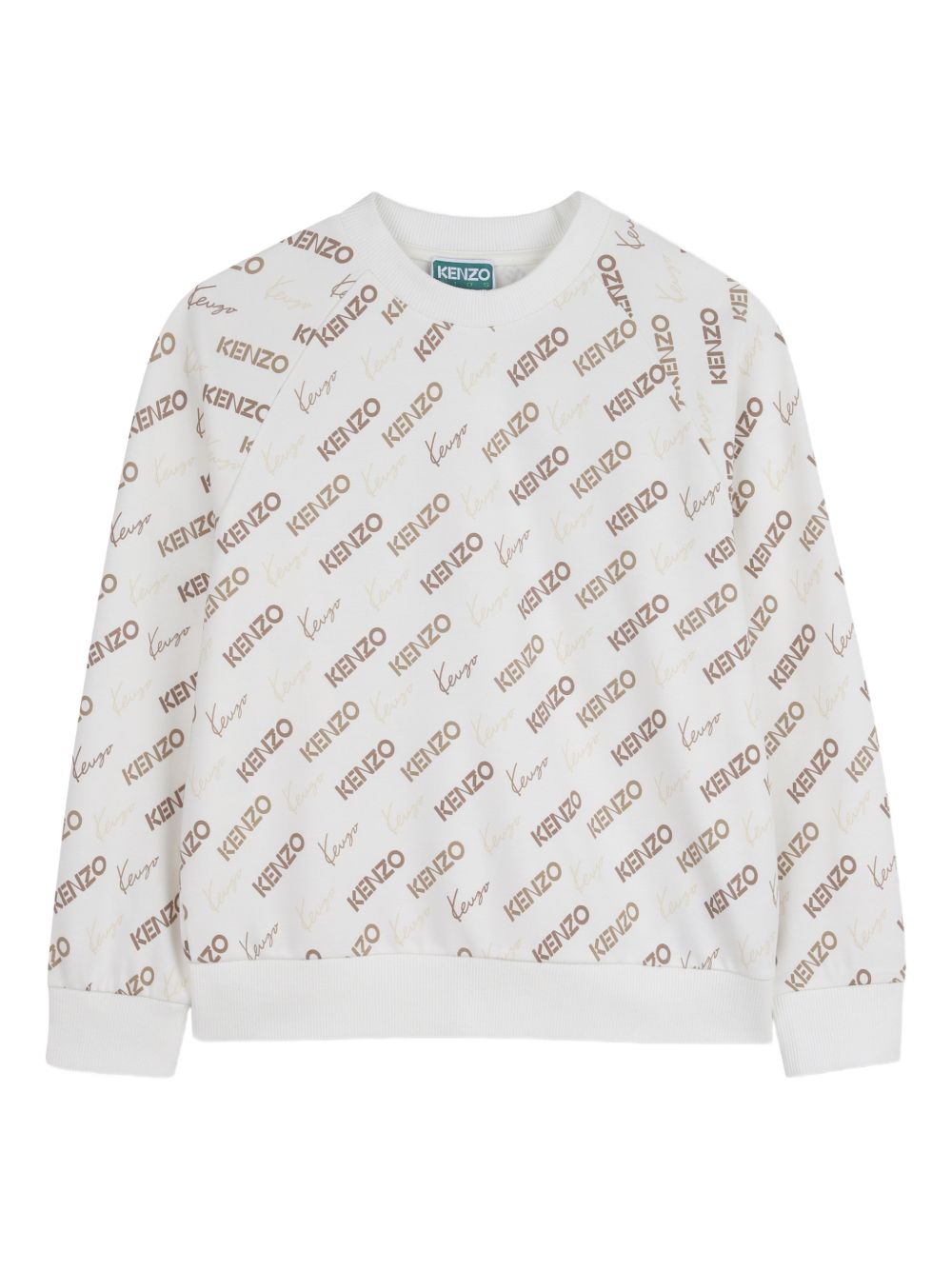 Felpa per bambino Kenzo Kids bianca con stampa logo all-over K61765 117 KENZO KIDS 