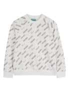 Felpa per bambino Kenzo Kids bianca con stampa logo all-over K61765 117 KENZO KIDS 