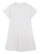 Abito per bambina Kenzo Kids bianco con dettaglio logo sul davanti K61794 117 KENZO KIDS 