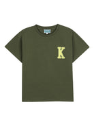 T-shirt per bambino Kenzo Kids verde con stampa logo sul retro K61884 64B KENZO KIDS 