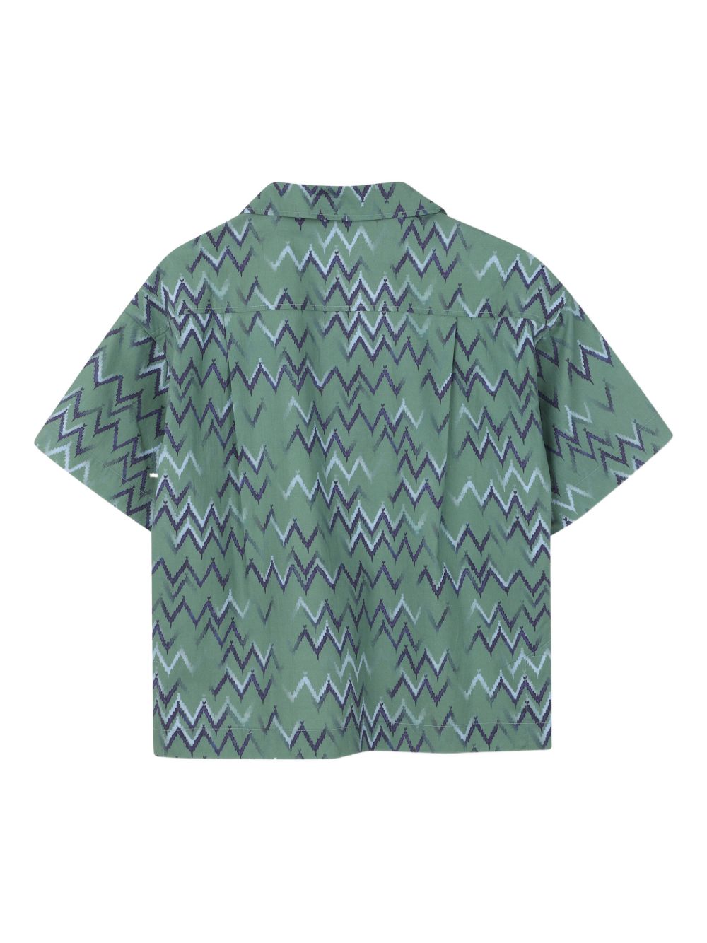 Camicia per bambino Lanvin Enfant verde con motivo a zigzag N30392 U58 LANVIN KIDS 