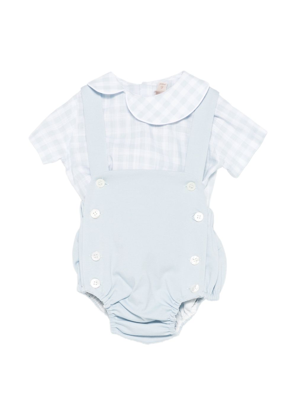 Set body e shorts per neonato La Stupenderia azzurro con motivo a quadretti 2TBCT53 M59Y51 LA STUPENDERIA KIDS 