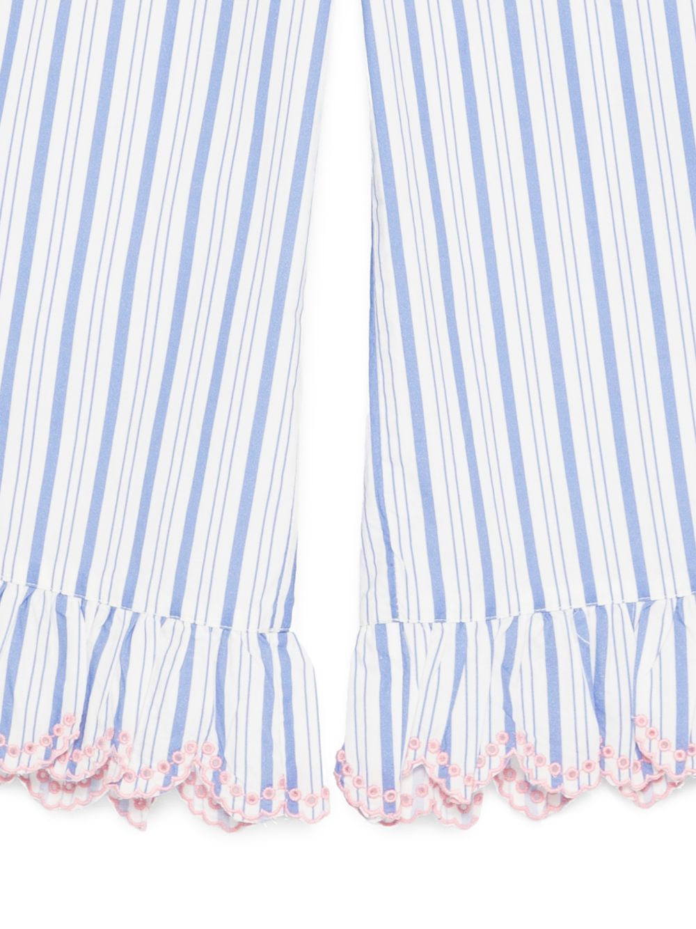 Pantaloni Loukini per bambina Louise Misha bianchi con design a righe azzurre GRI-S26-P0146 BLUE LOUISE MISHA KIDS 