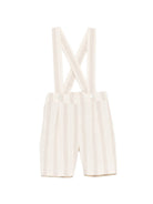 Shorts con bretelle per neonato Mariella Ferrari beige con vita elasticizzata sul retro PNG7BIS BEIGE MARIELLA FERRARI KIDS 