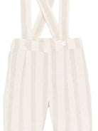 Shorts con bretelle per neonato Mariella Ferrari beige con vita elasticizzata sul retro PNG7BIS BEIGE MARIELLA FERRARI KIDS 