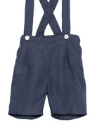 Shorts con bretelle per neonato Mariella Ferrari blu con vita elasticizzata sul retro PNG7BIS NAVY MARIELLA FERRARI KIDS 