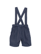 Shorts con bretelle per neonato Mariella Ferrari blu con vita elasticizzata sul retro PNG7BIS NAVY MARIELLA FERRARI KIDS 