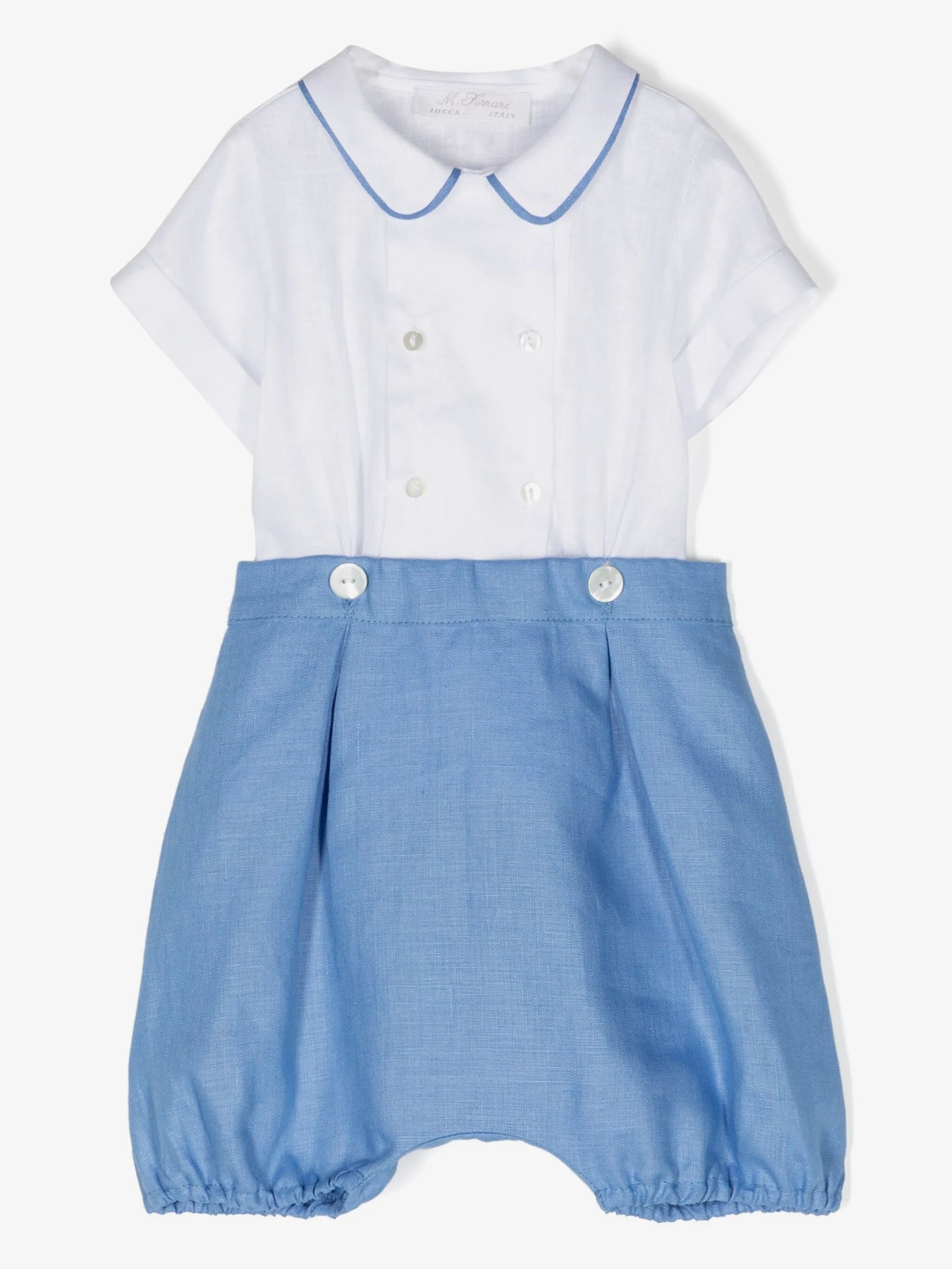 Set t-shirt e shorts per neonato Mariella Ferrari multicolore con colletto alla Peter Pan PLE5 P26 AZZURRO MARIELLA FERRARI KIDS 