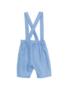 Shorts con bretelle per neonato Mariella Ferrari azzurri con vita elasticizzata sul retro PNG7BIS AVIO MARIELLA FERRARI KIDS 
